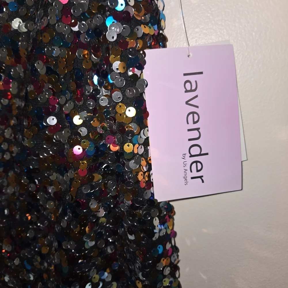 Us Angels Multicolor Sequin Kids Dress